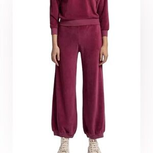 New Suzie Kondi The Tosk High Waist Harem Pants in Cerise Velour Sz S